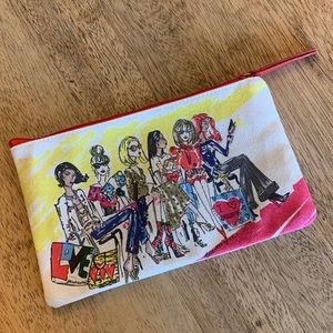 BRIGHTON 2918 canvas zipper cosmetic makeup wallet purse pouch love shopping